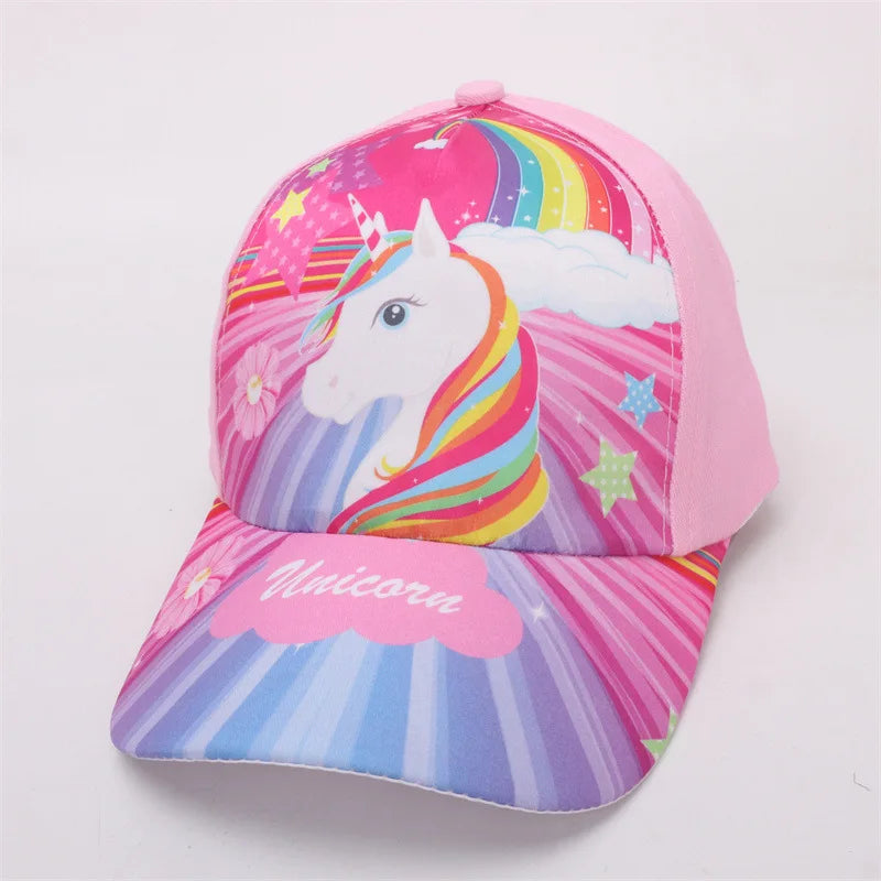 Unicorn Cartoon Kids Hats Children's Baseball Caps Outdoor Peaked Cap Girls Sun Hat 2-8 Years TechVisio