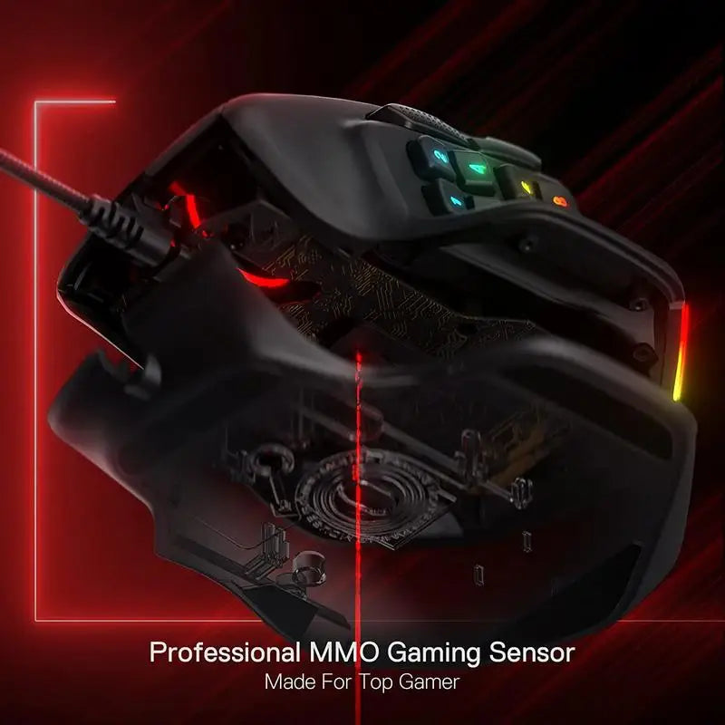 Redragon M811 Aatrox – 15-Button RGB MMO Gaming Mouse 12400 DPI