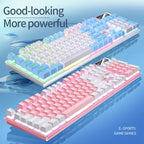 104 Keys Gaming Keyboard Wired Keyboard Color Matching Backlit Mechanical Feel Computer E-sports Peripherals for Desktop Laptop TechVisio
