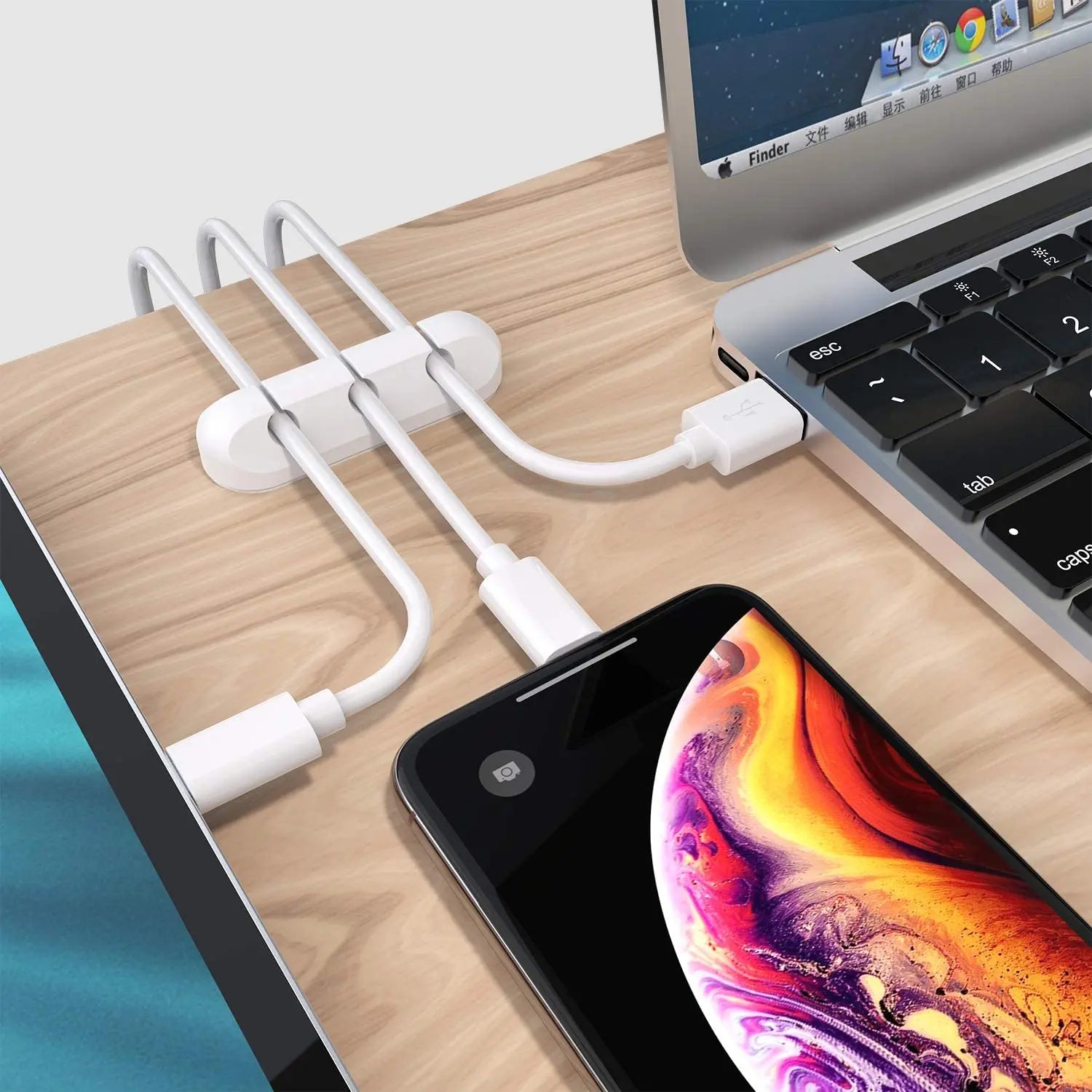 NNBILI Silicone Cable Organizer – 3, 5, or 7 Slots