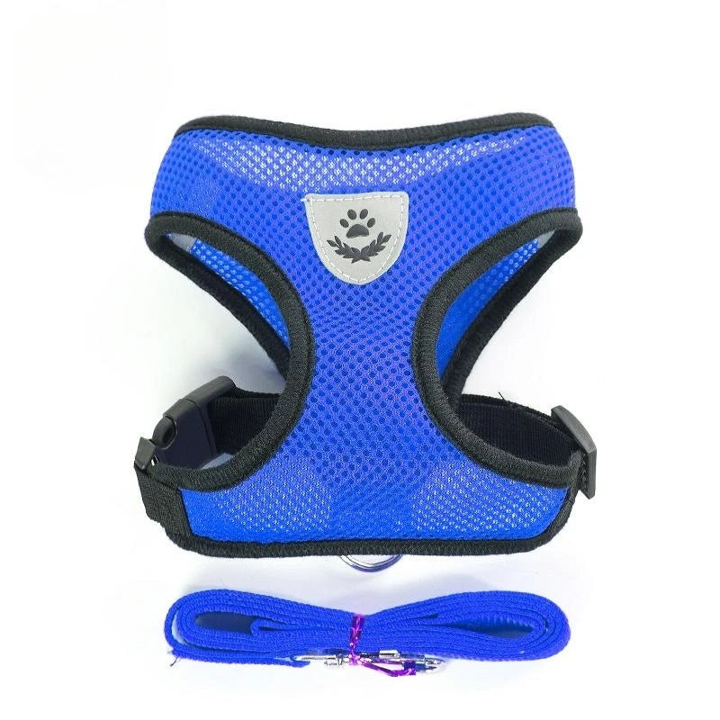 Cat Dog Harness with Lead Leash Adjustable Vest Polyester Mesh Breathable Harnesses Reflective Sti for Small Dog Cat Accessories TechVisio