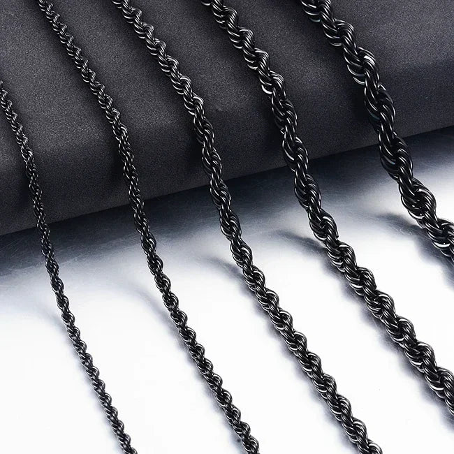 Chaîne Corde Acier Inoxydable – Waterproof | 4 Couleurs & 5 Largeurs