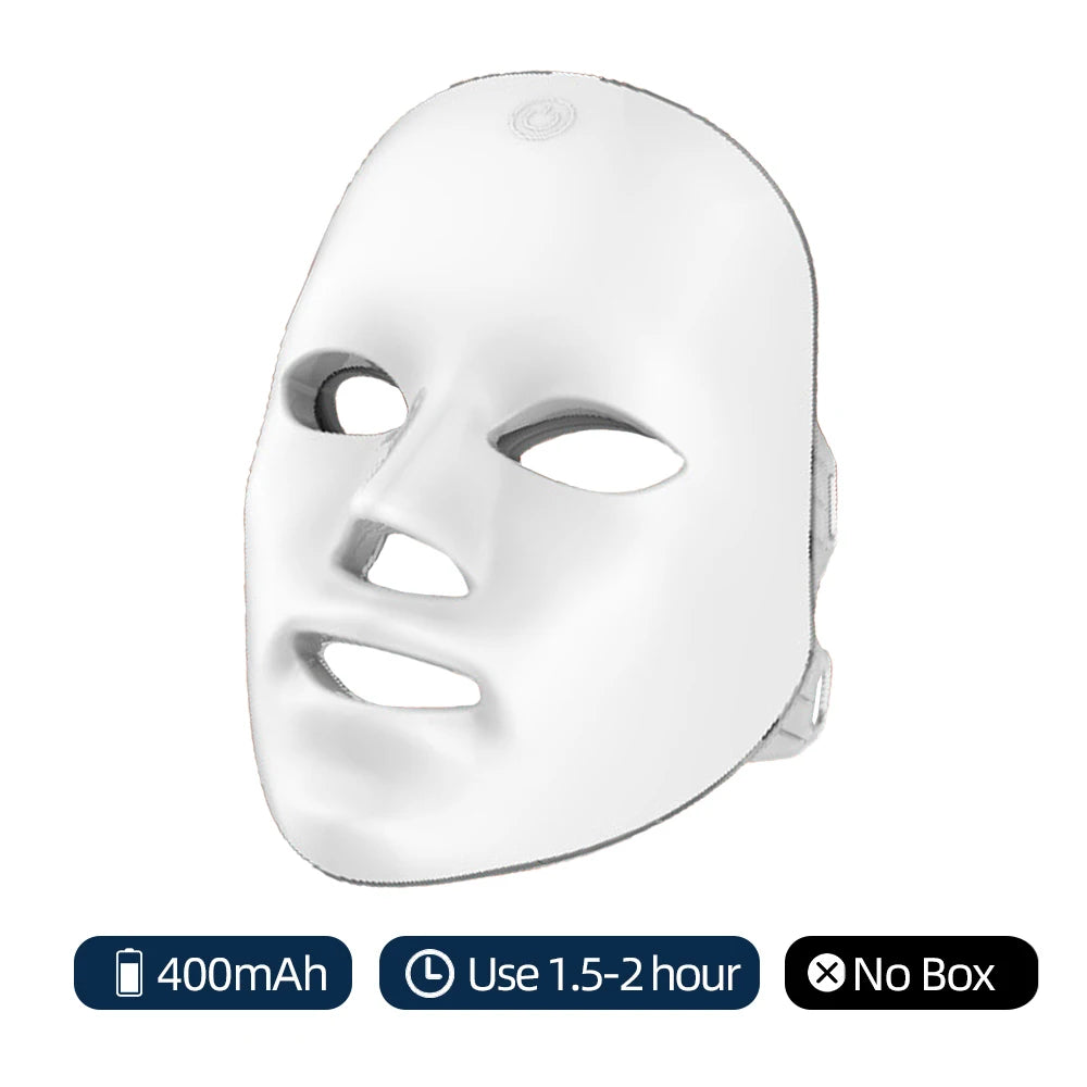 Rechargeable Facial LED Mask 7 Colors LED Photon Therapy Skin Rejuvenation Anti Acne Wrinkle Removal Beauty Mask Skin Brightenin TechVisio
