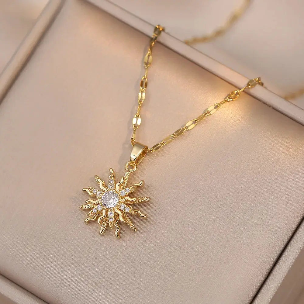 Collier  Zircon Doré ZAKOL