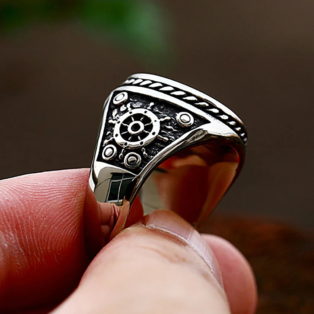 Bague Crâne Gothique Acier 316L – Style Punk Viking