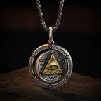 Eye of Horus, Eye of God Necklace, Rotatable Evil Eye Pendant, Men's Trendy Retro Weird Egyptian Amulet Jewelry TechVisio