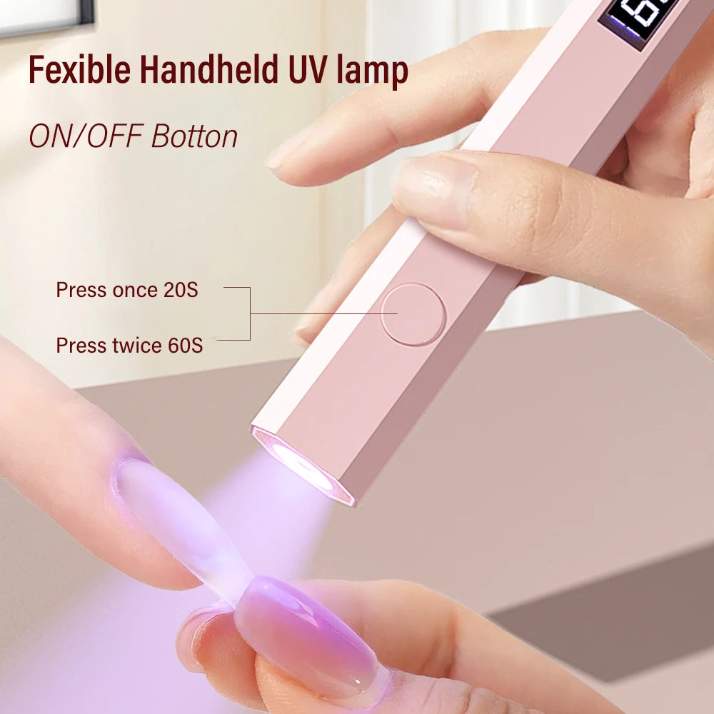 YIKOOLIN Convenient Rechargeable Nail Dryer UV LED Handheld Lamp Fast Curing All Gel Polish Mini Manicure Tool USB Portable Ligh TechVisio