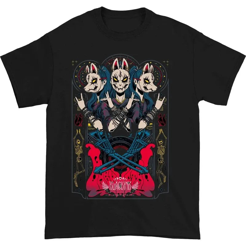 Japanese Metal Idol Group BABYMETAL Mange Poster Graphic Print T-shirt Men Women O-neck Cotton Fashion Tee Oversized Summer Tops TechVisio