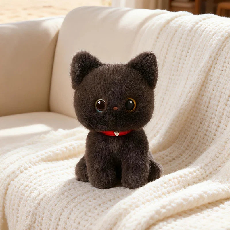 Cute Sitting Pose Kitten Plush Toys Soft Fluffy Cartoon Pet Cat Doll Lovely Office Desktop Decor Funny Gift To Family Accompany TechVisio