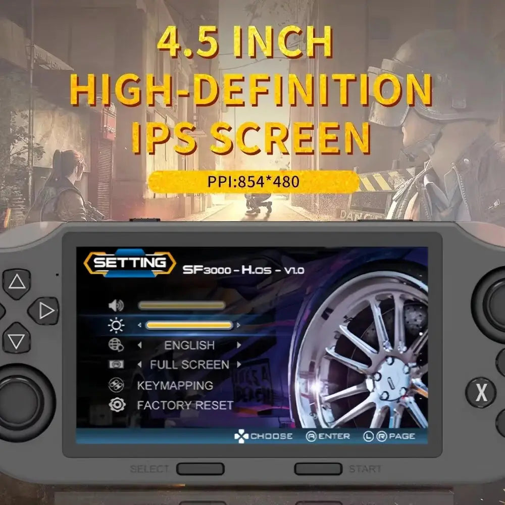 Console Rétro Portable 64Go – 20 000 Jeux | Écran IPS 4,5" | Batterie 3000mAh TechVisio
