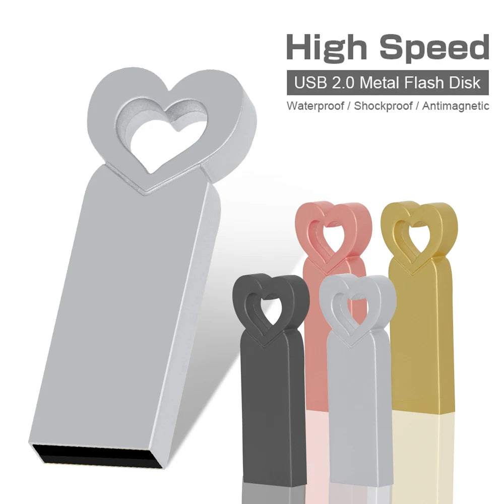 Clé USB Métallique KFHIREW – 4G à 128G, Haute Vitesse, Waterproof, Argent/Or/Rose/Gun