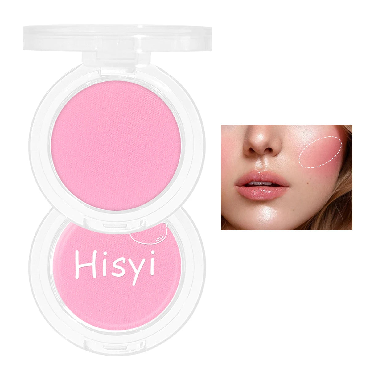 Daily single-color blush - Blush with a subtle wine-like sheen, fine glittering, natural color palette, pure makeup allure TechVisio