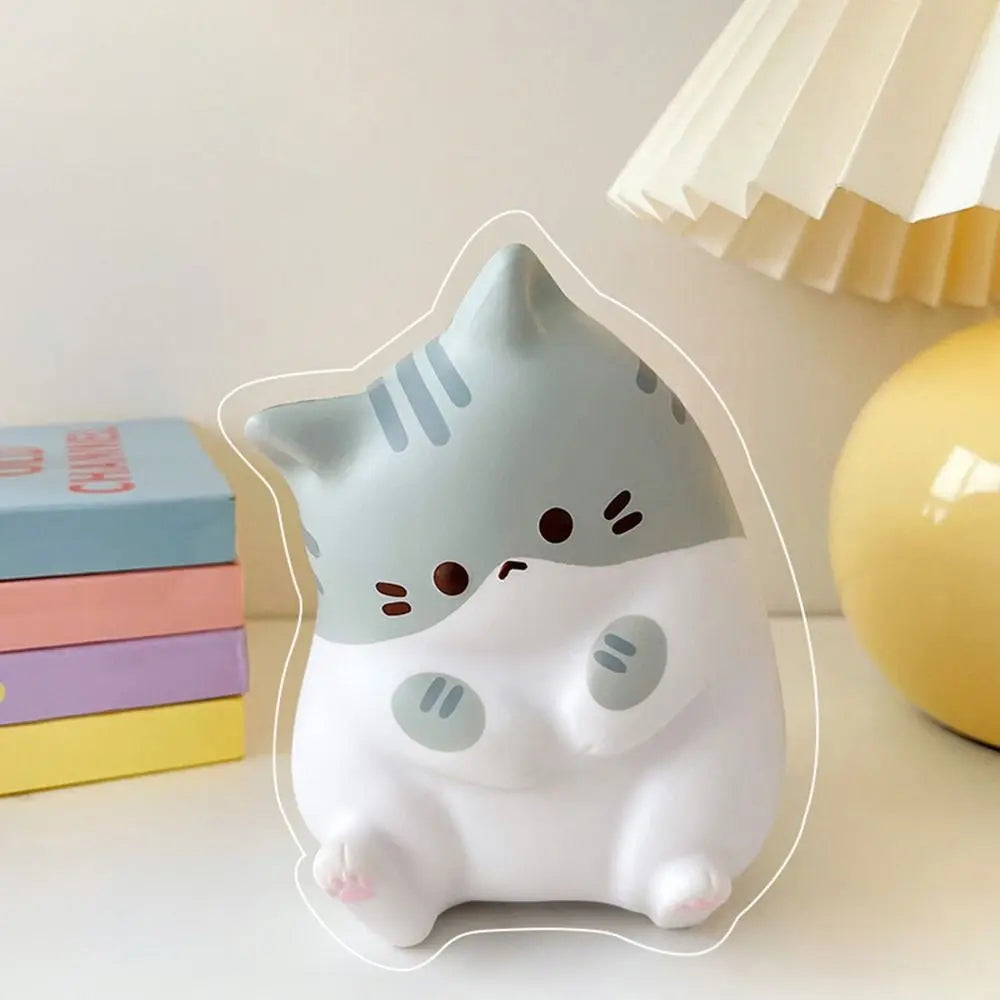 Squishy chat cartoon en PU – à mémoire de forme lente, anti-stress, 3 couleurs