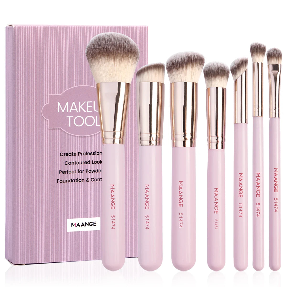 MAANGE 7PCS Makeup Brush Set Foundation Concealer Eyeshadow Makeup Brush for Liquid Cream Soft Dense Cosmetic Makeup Beauty Tool TechVisio
