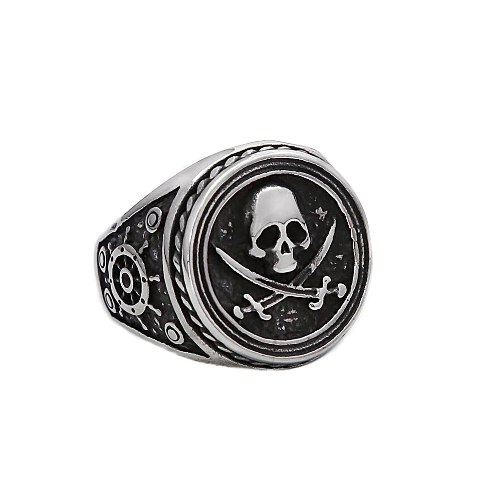 Bague Crâne Gothique Acier 316L – Style Punk Viking