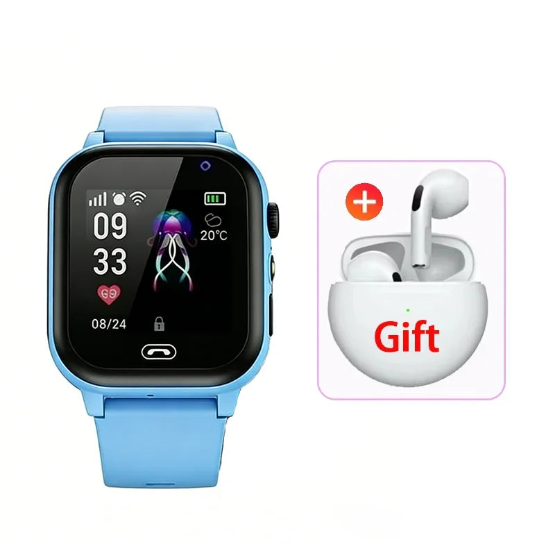 Lenovo 2026 New Kids 5G GPS Smart Watch SOS Video Call Sim Card HD Camera Waterproof Child Watch for Boys Girls Support Earphone TechVisio