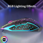 RGB Gaming Mouse Bluetooth Mouse 2.4G Wireless Mouse Ergonomic 1600DPI 6 Mute Buttons Mouse For MacBook Tablet Laptops Computer TechVisio