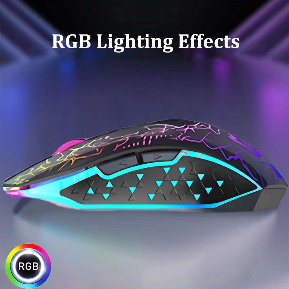 RGB Gaming Mouse Bluetooth Mouse 2.4G Wireless Mouse Ergonomic 1600DPI 6 Mute Buttons Mouse For MacBook Tablet Laptops Computer TechVisio