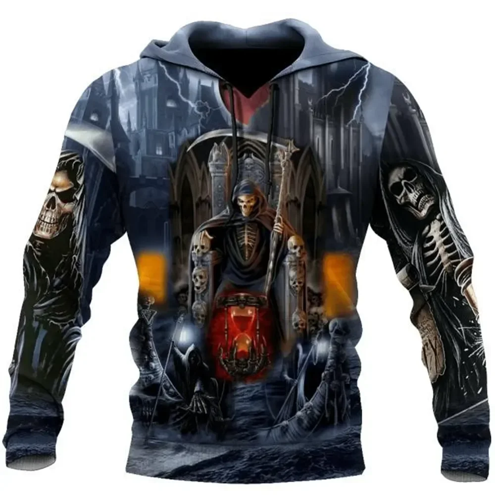 Vintage Skull 3D Print Hoodie Men/Women Casual Fashion Hoodies 2026 Pullover Sweatshirts Oversized Unisex Men Coat TechVisio