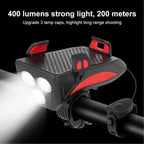 Support Vélo GOLDFOX 4-en-1 – LED 400lm | Klaxon 130dB | Batterie 4000mAh TechVisio