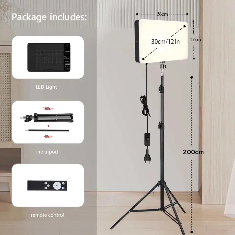 Panneau LED Studio TechVisio – Bi-Color 3000-6500K | Bras Long | Trépied TechVisio