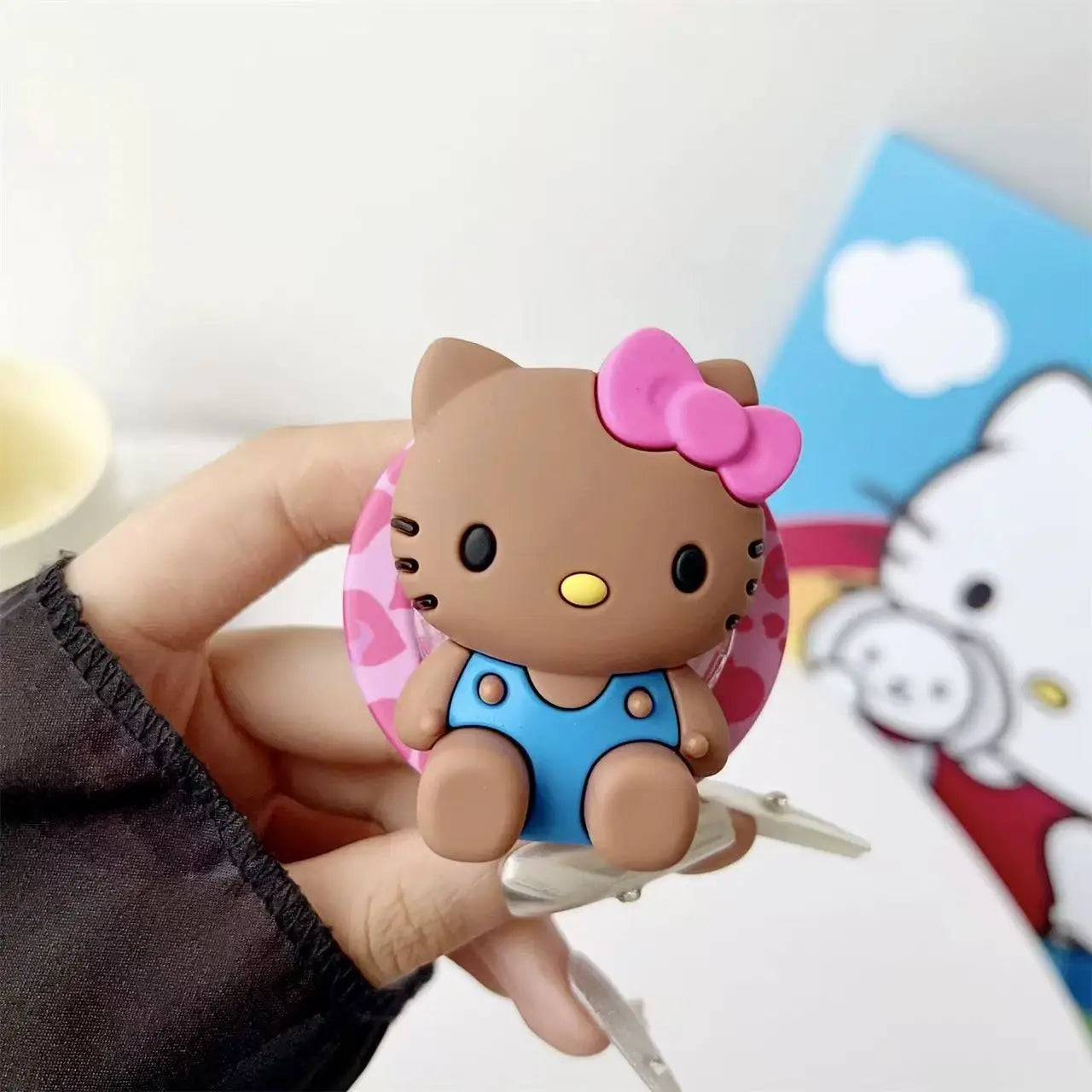 Support Téléphone Magnétique MagSafe Kawaii 3D – Silicone Pliable