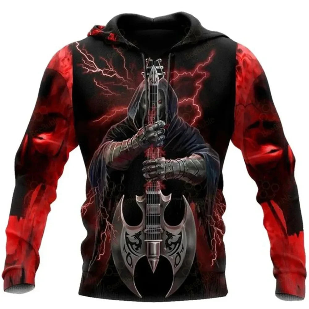 Vintage Skull 3D Print Hoodie Men/Women Casual Fashion Hoodies 2026 Pullover Sweatshirts Oversized Unisex Men Coat TechVisio