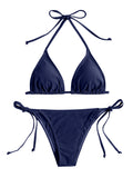 Swimwear Thong Bikini Set Sexy New Navy Blue Swimsuits Woman Sexy Bathing Suits Bikinis Triangle Bandage Female Beachwear TechVisio