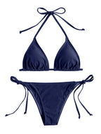 Swimwear Thong Bikini Set Sexy New Navy Blue Swimsuits Woman Sexy Bathing Suits Bikinis Triangle Bandage Female Beachwear TechVisio