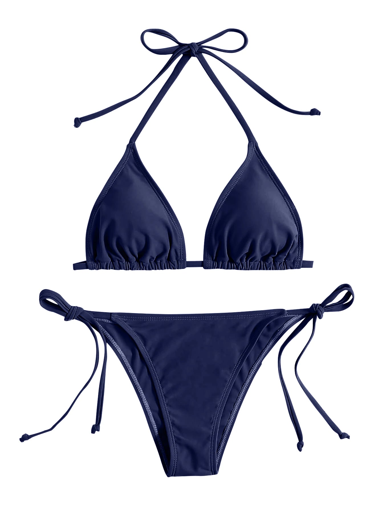 Swimwear Thong Bikini Set Sexy New Navy Blue Swimsuits Woman Sexy Bathing Suits Bikinis Triangle Bandage Female Beachwear TechVisio
