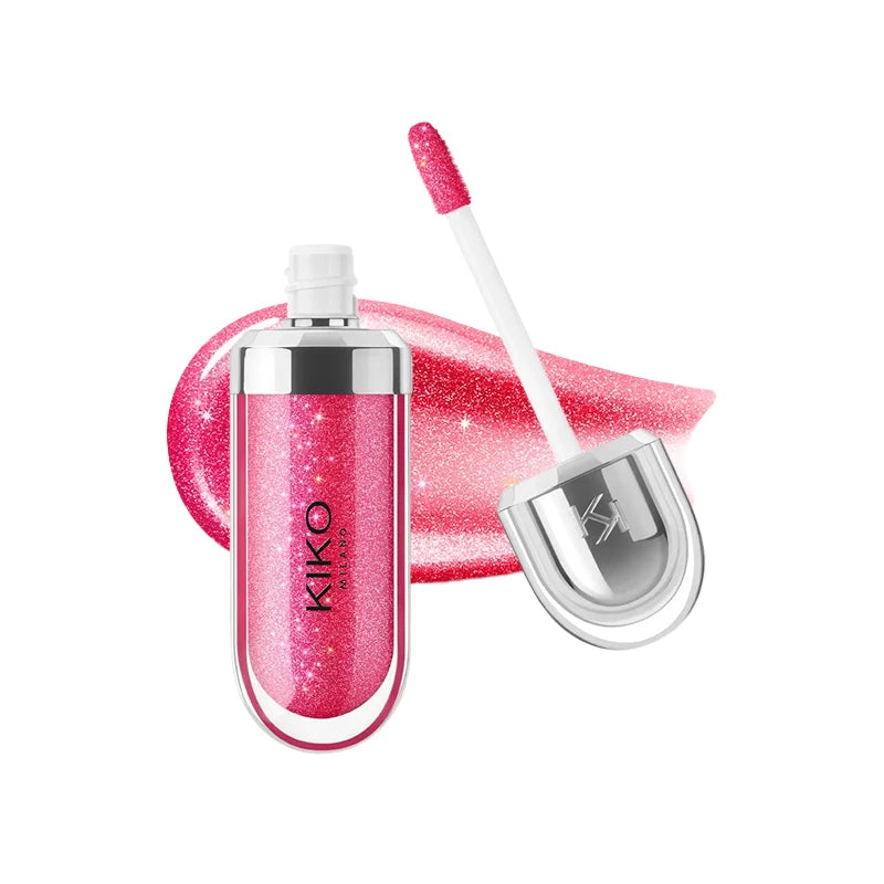 Original Kiko 3D Mirror Lip Glaze Waterproof Non Fading and Non Stick Cup Gentle Bean Paste Color Fine Shiny Point Charm Red TechVisio