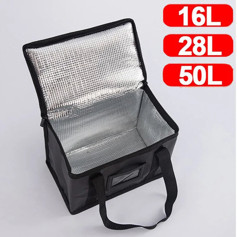 1pc Large Insulated Picnic Bags, Thermal Food Cooler Tote for Outdoor Camping Beach, Leakproof Portable Cooler Bag with Zipper TechVisio