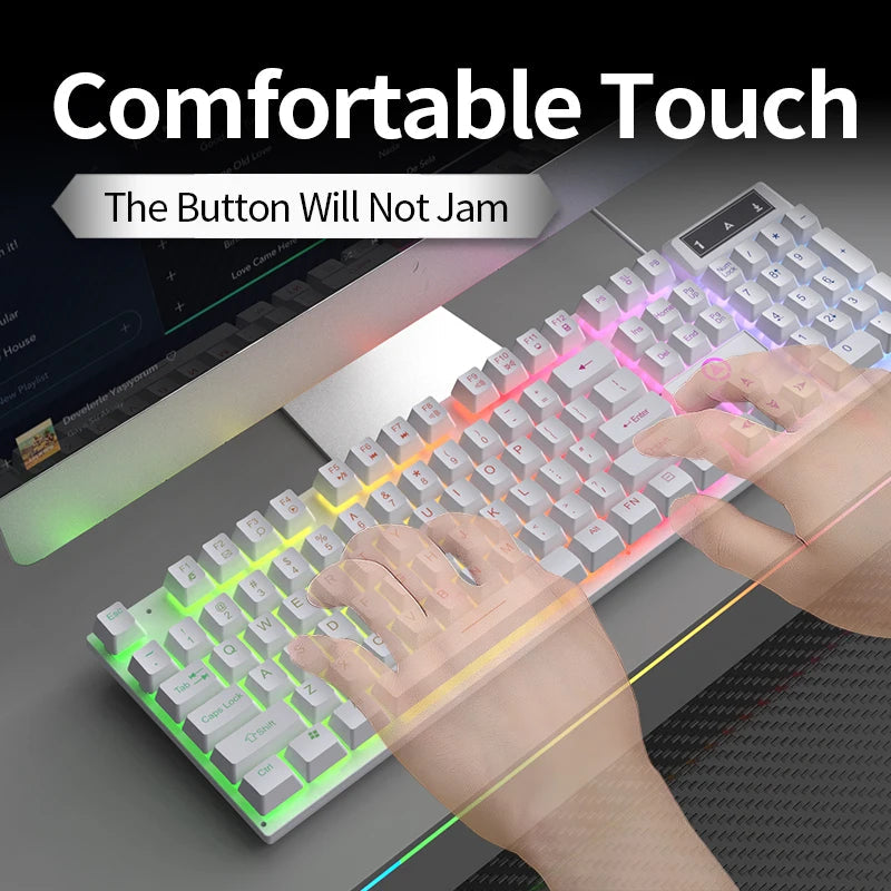 YINDIAO K500 Wired  Keyboard Gaming  Laptop Desktops PC Computer Office Accessories Low Profile Gamer Keyboards With Numpad TechVisio