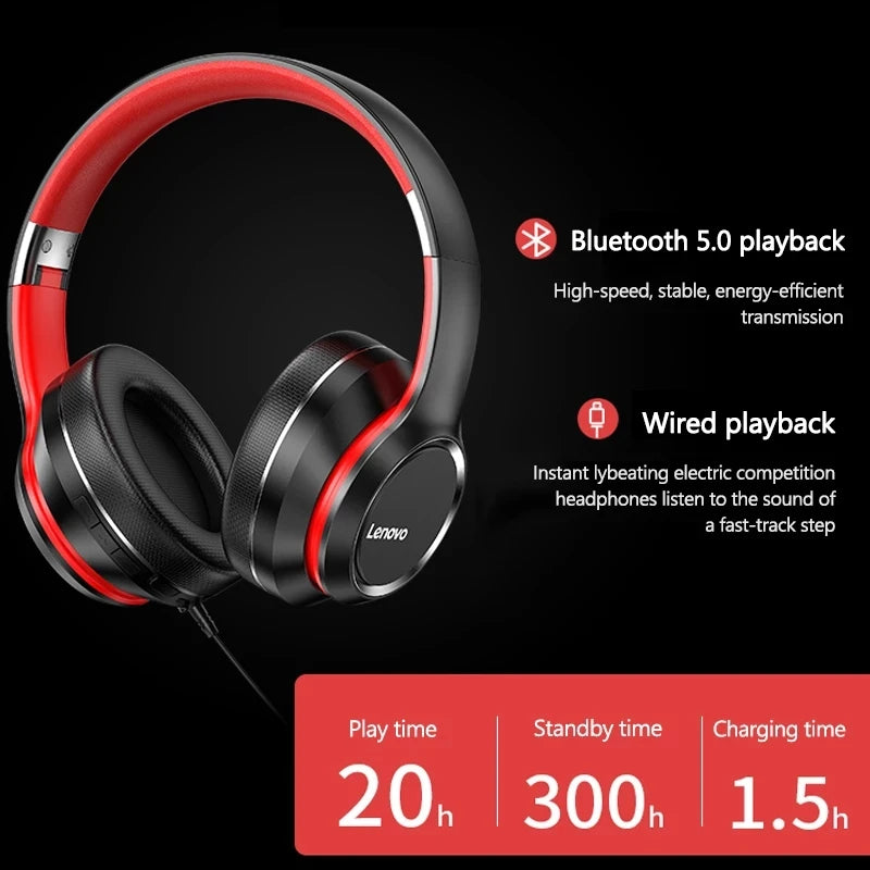 Lenovo HD200 Bluetooth Headset – Wireless, Noise Reduction, Hi-Fi Stereo, Gaming