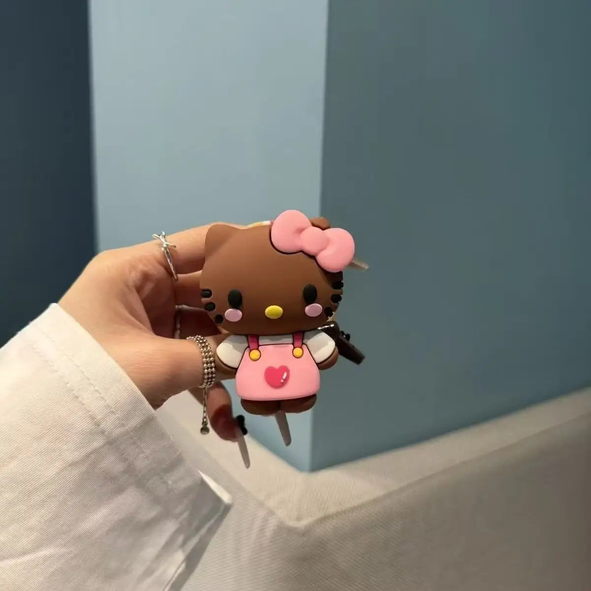 Support Téléphone Magnétique MagSafe Kawaii 3D – Silicone Pliable