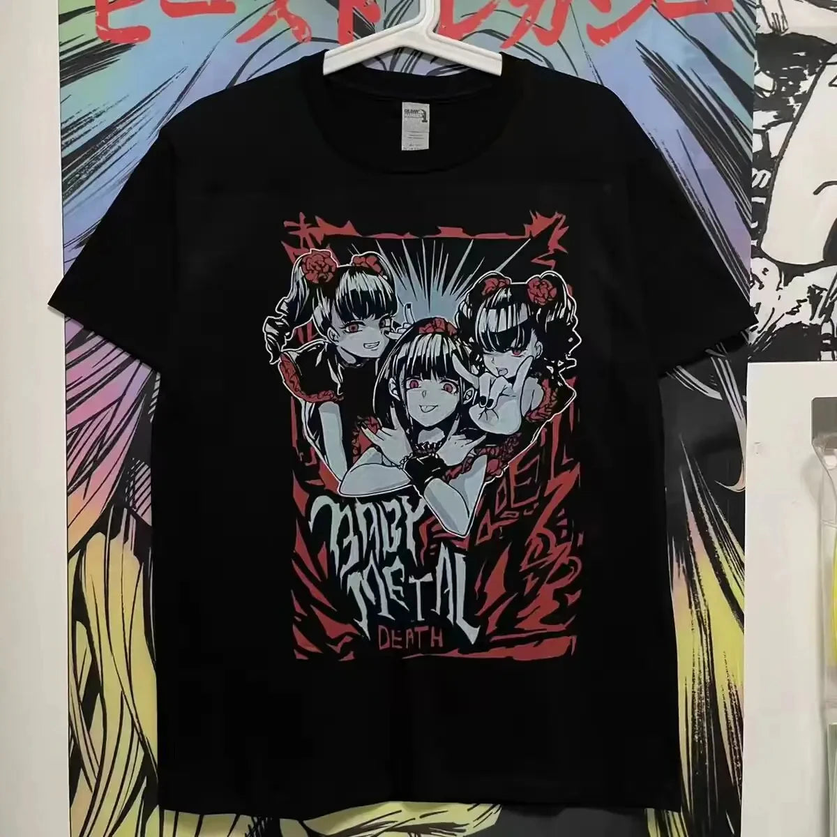 Japanese Metal Idol Group BABYMETAL Mange Poster Graphic Print T-shirt Men Women O-neck Cotton Fashion Tee Oversized Summer Tops TechVisio
