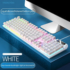 104 Keys Gaming Keyboard Wired Keyboard Color Matching Backlit Mechanical Feel Computer E-sports Peripherals for Desktop Laptop TechVisio