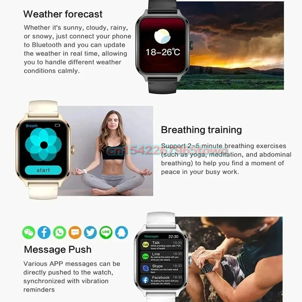 Smart Watch For Android IOS Watches 1.83inch HD Display Bluetooth Call Message Alert Music Sports Mode Smartwatch Men Women Gift TechVisio