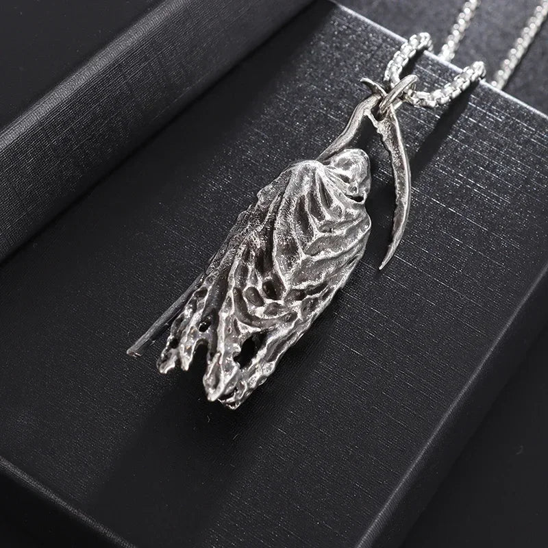 Hell Death Scythe Necklace Pendant Gothic Mysterious Devil Necklace Men\'s Personality Punk Retro Halloween Trend Jewelry TechVisio