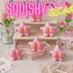 Pink starfish TABA pinch music, funny starfish shape Taba pinch toy, cute star ass squeeze toy, kawaii novelty shape Pop Fidget decompression toy, suitable for adults, teenagers, students, office workers use, EDC pocket carry TechVisio