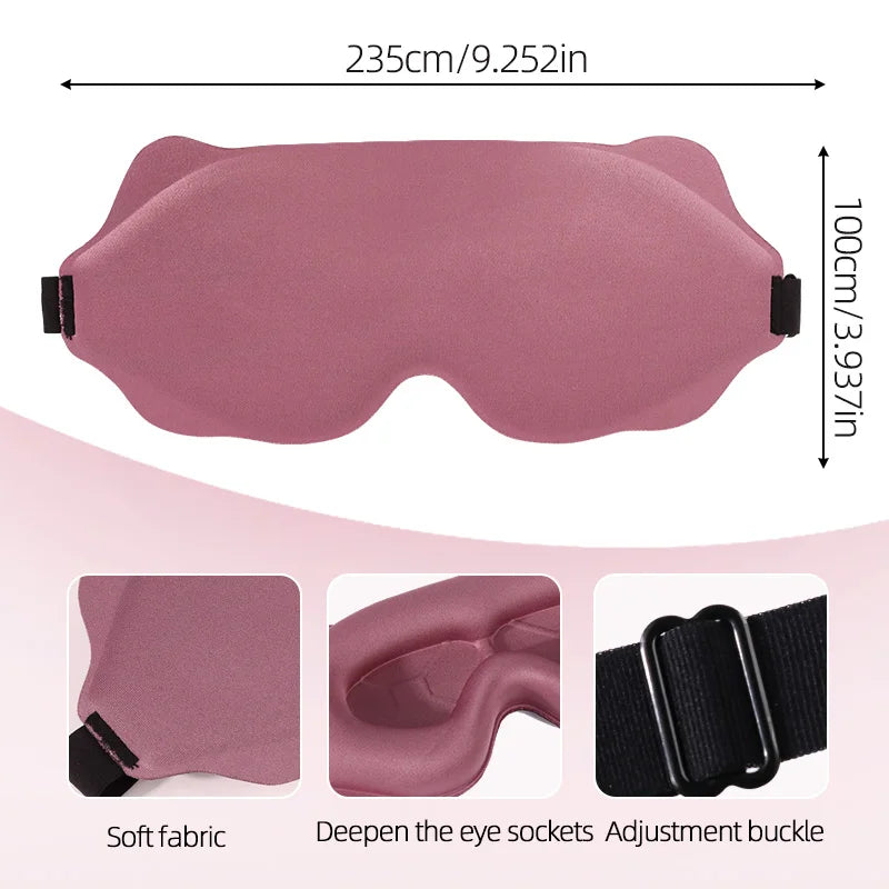 3D Contoured Sleep Mask – 100% Blackout | Zero Pressure | 6 Colors