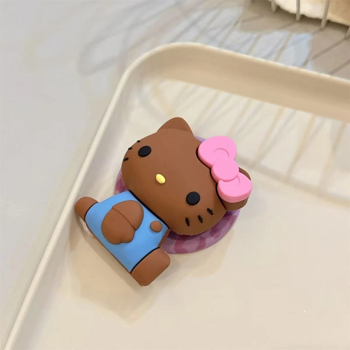 Support Téléphone Magnétique MagSafe Kawaii 3D – Silicone Pliable