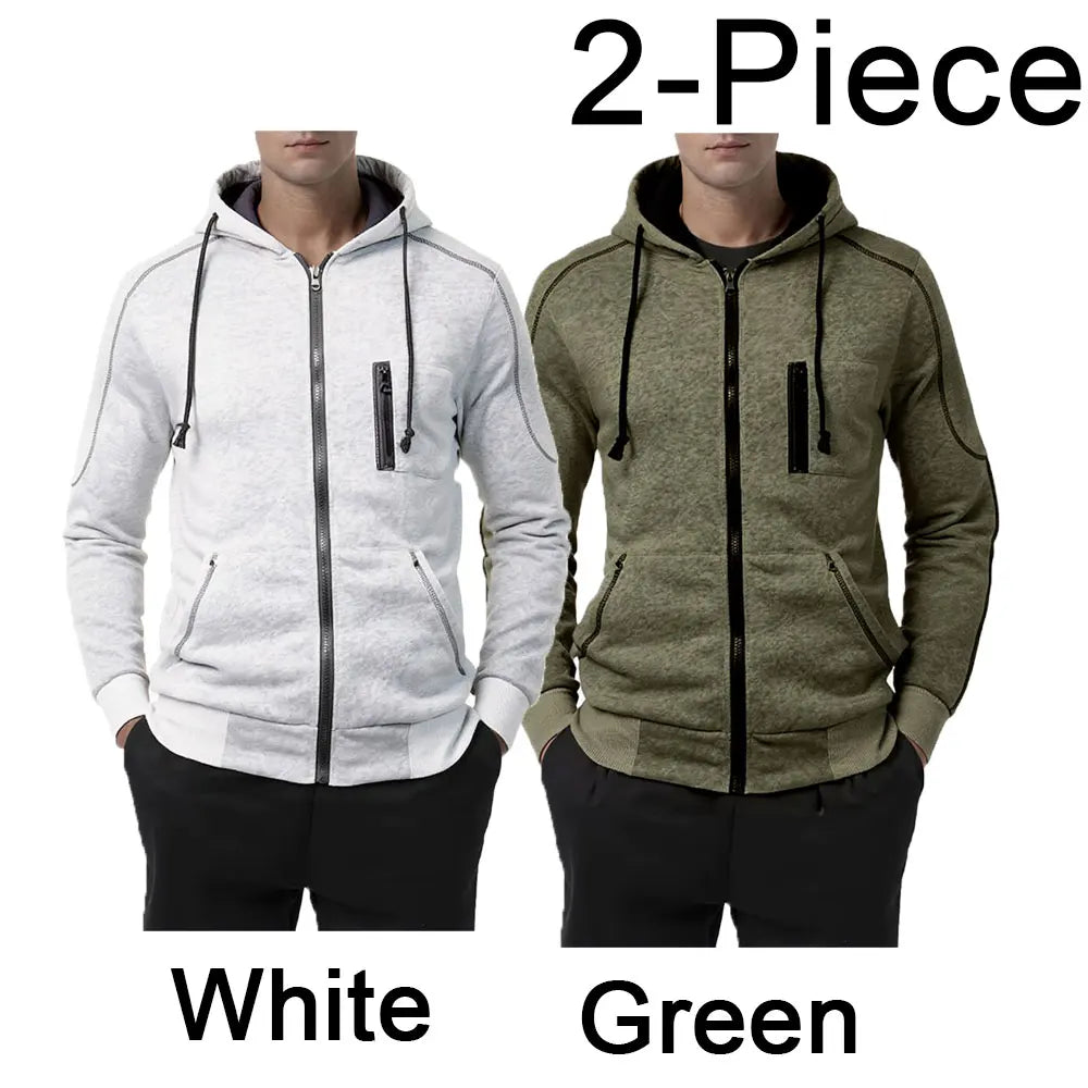 Men's Full Zip Hoodie Jacket Hooded Plain Pocket Sports Outdoor Daily Sports Hot Stamping Designer Basic Casual Sweatshirts TechVisio
