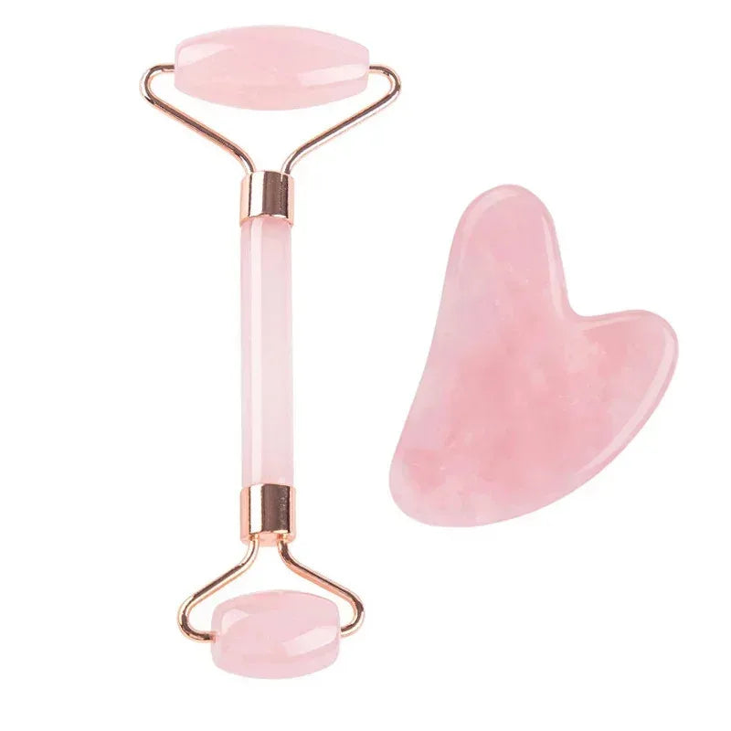 Rouleau de Jade & Gua Sha Pierre Naturelle – Massage Visage & Corps
