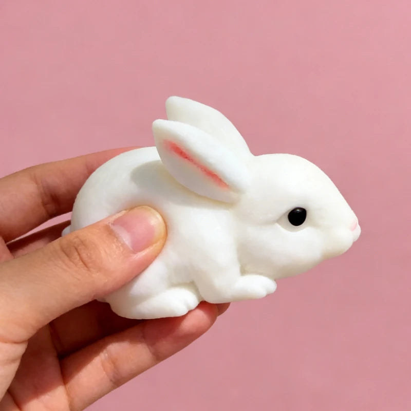 Squishy Lapin Kawaii Blanc Ultra-Doux Anti-Stress TechVisio