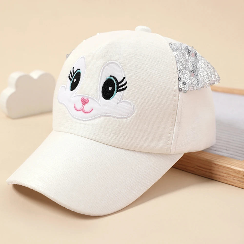 Summer Children's Caps New Cute Cartoon Cat Ear Girls Hats Adjustable Baseball Cap For Kids Children Girl Sun Hat 2-8 Years TechVisio