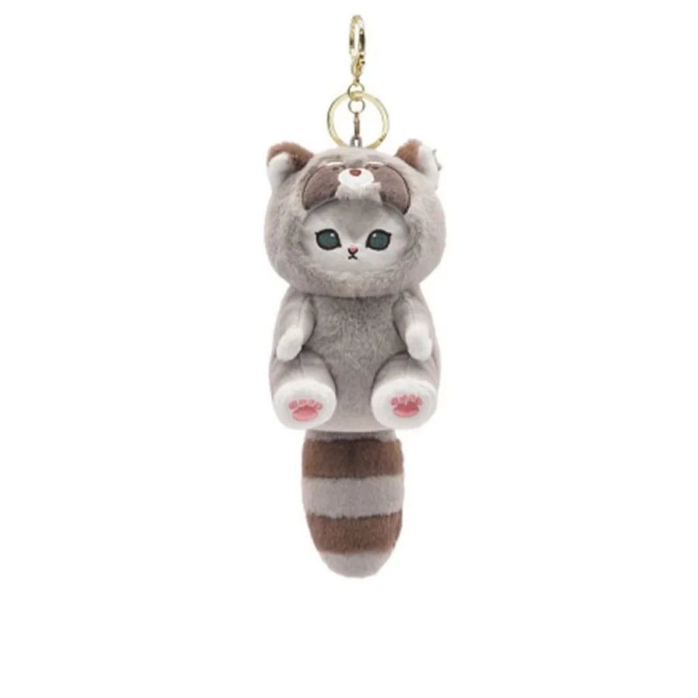 Cute Cat Disguised as a Long-Tailed Animal Plush Keychain Pendant Small Doll Gift Soft Keyring for Animal Lovers TechVisio