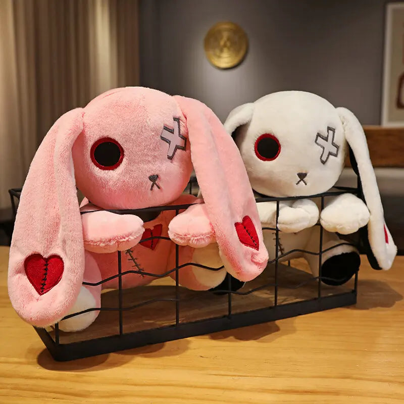 Spooky Gothic Bunny Stuffed Crazy Rabbit Plush Toys, Spooky Gothic Bunny Stuffed Animal Cute Horror Dreadful Bunny Doll, For Hal TechVisio