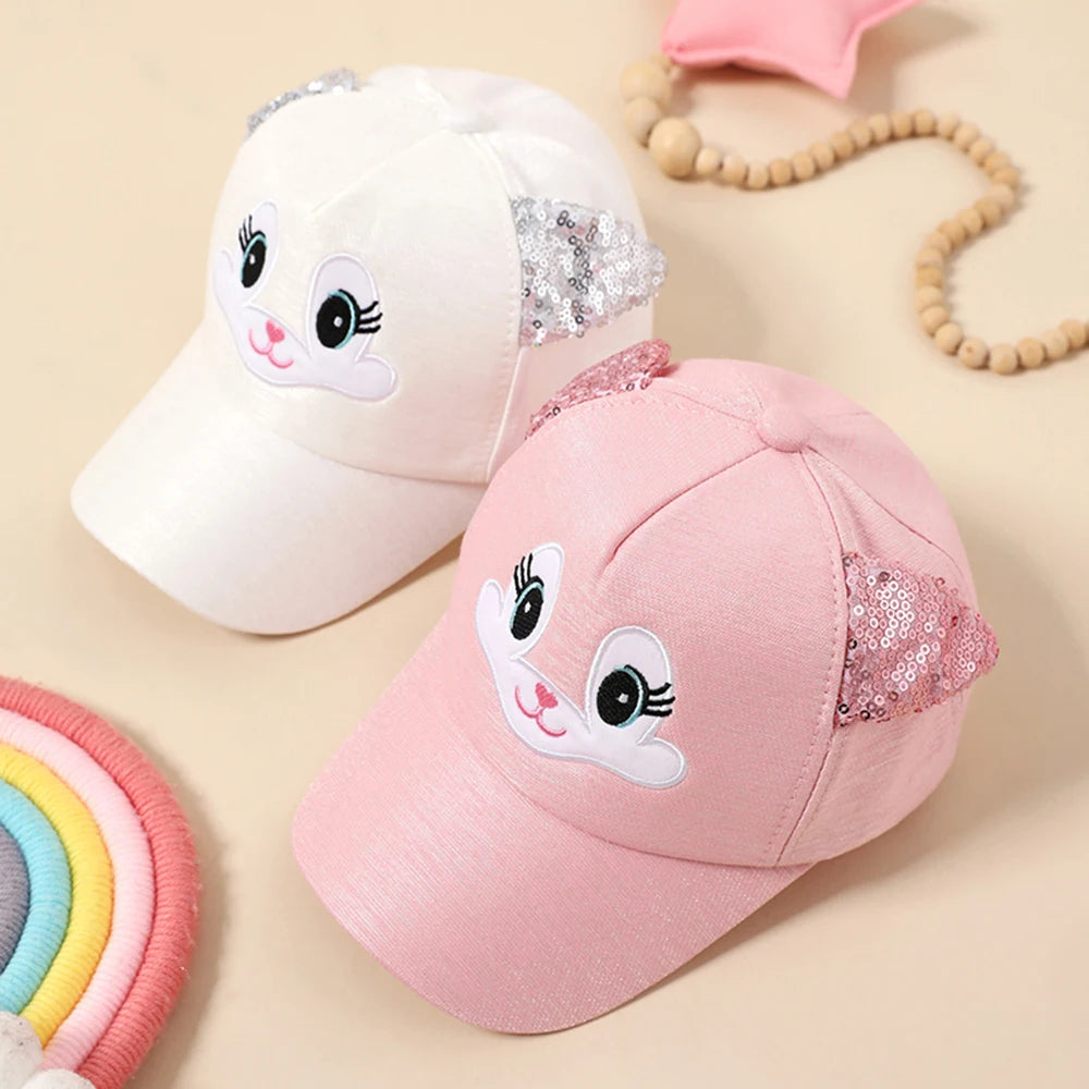 Summer Children's Caps New Cute Cartoon Cat Ear Girls Hats Adjustable Baseball Cap For Kids Children Girl Sun Hat 2-8 Years TechVisio