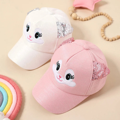 Summer Children's Caps New Cute Cartoon Cat Ear Girls Hats Adjustable Baseball Cap For Kids Children Girl Sun Hat 2-8 Years TechVisio